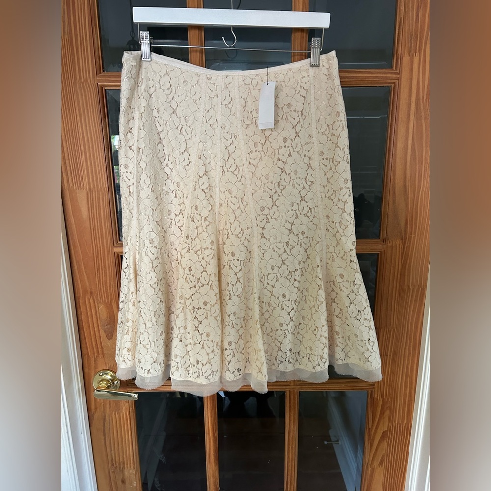 Tahari Cream Lace Skirt